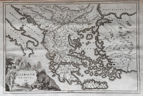 Gravure carte ancienne illyrie - gravure,