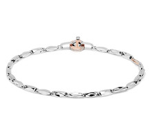 BARAKA bracciale uomo in oro bianco con diamante 18 kt 750 Barakà BR22195 22 cm