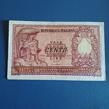 100 LIRE  ITALIA ELMATA 31 DICEMBRE 1951 BEL BB BUONA CONSERVAZIONE LOTTO A 9 