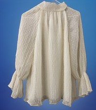 Top blusa ZARA Swiss Dot ecrù