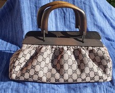 GUCCI GG wooden handel bag