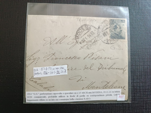 Regno perfin 1914 - perfin, g.s