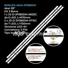 KIT 3 BARRE STRIP LED TV AKAI JS-D-JP385DM 385DM1000 QT39WY73
