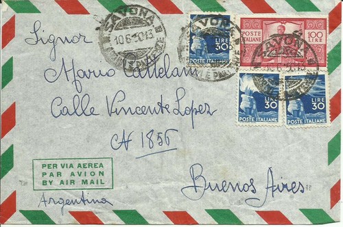 Lettera posta aerea per