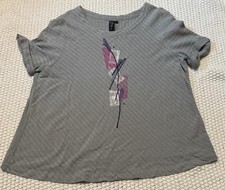 Top donna grigio grafica