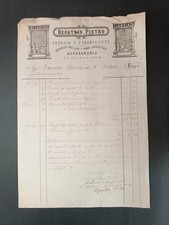 fattura DEPETRIS PIETRO Vetraio - 1879 - Alessandria