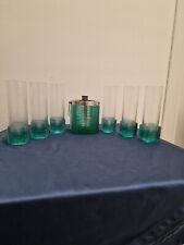 Servizio Verde Da 6 Bicchieri + Cestello Ghiaccio L.A.C.S. LACS Anni 70 Cocktail