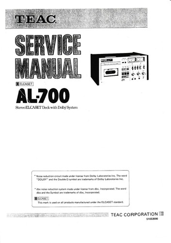 Manuale servizio per - di, teac