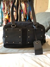 MARC BY MARC JACOBS LUSSO BORSA PELLE PEBBLED BI MATIERE SUEDE MARINE STUDS L