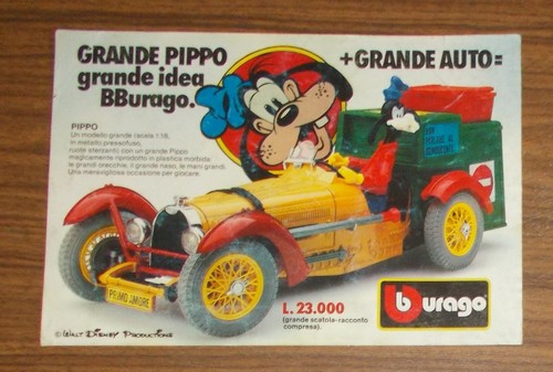 Rara pubblicità bburago - bburago, auto