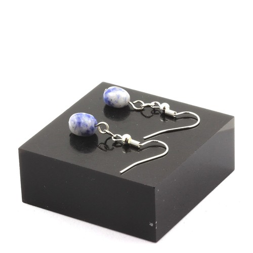 Orecchini perla diaspro blu - orecchini,