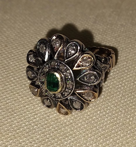 Anello antico oro - e, argento