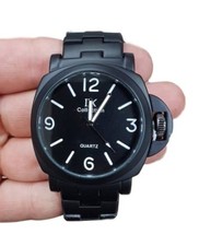 x Orologio Polso IK Collection Uomo Analogico Quarzo Grande Nero Fondo Nero lac