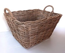 CESTO PORTA LEGNA VIMINI GIUNCO KUBO CM 48x35x30H o 60x47x33H