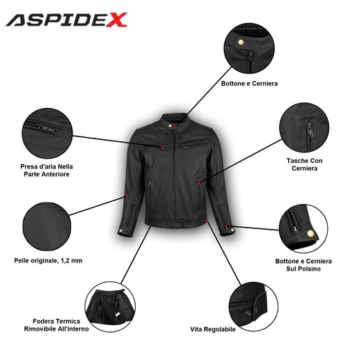 Giacca moto pelle vintage - in,