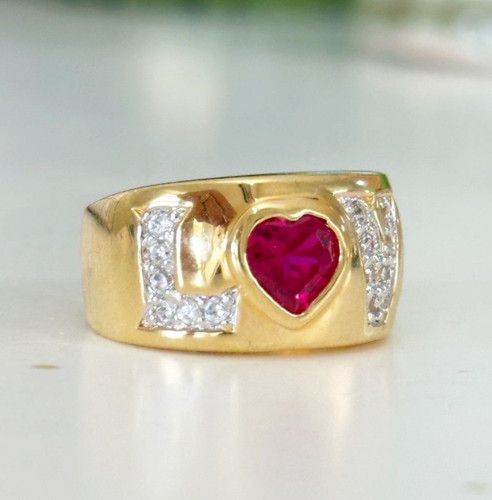 Anello love ampia fascia tono - anello,