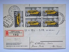 SVIZZERA HELVETIA FRANCOBOLLO PTT MOBILE Automobil Bureau AK cartolina