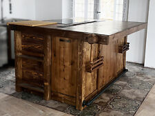 Isola Cucina ROMA INDUSTRIAL 200x150xh100cm NO elettrodomestici legno SU MISURA