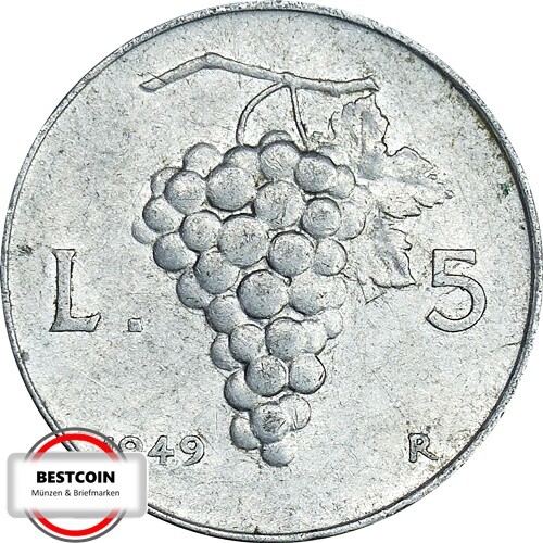 Italia lire del 1949 - 5,
