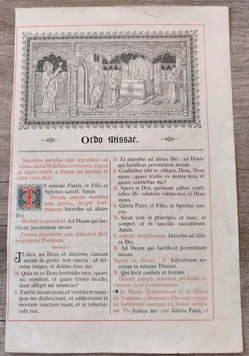 Ordo missae foglio - foglio, antico