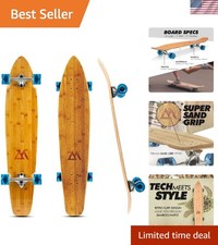 Durevole 44" Kicktail Cruiser Skateboard con Ponte in Bambù - Design Surf Elegante