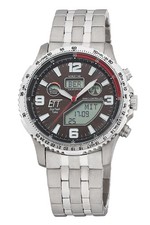 ETT Eco Tech Time Funk-Solar Orologio Professional Worldtimer Titan EGT-11720-2