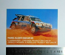 ADESIVO STICKER AUTOCOLLANT VINTAGE MOTO TUNING PEUGEOT 205 PARIS ALGER DAKAR 88