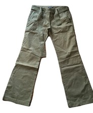 Zara Basic Pantalone da donna verde militare Cotone Pants Trousers Taglia 40