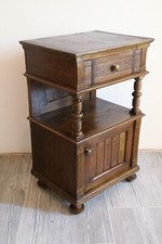 comodino eclettico etagere XIX secolo fine 800 varie essenze intagliato antico