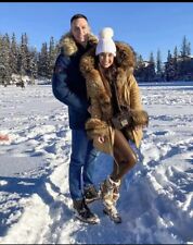 Parka Donna Invernale Pelliccia Vera Cappotto Piumino Pelo Vero Lungo Fur Coat