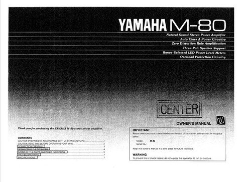 Yamaha amplificatore - m-80,