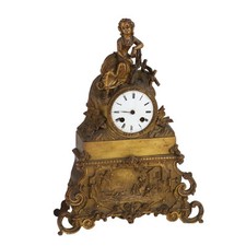 Orologio da Appoggio Antico Bronzo Dorato Francia Metà '800 Originale