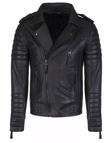 Giacca biker uomo pelle nera - biker,