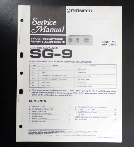 Originale pioneer graphic - pioneer, sg-9
