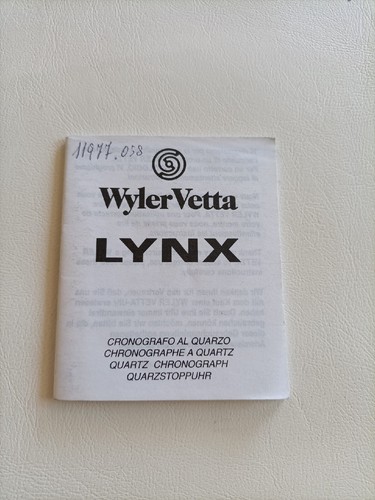Wyler vetta lynx libretto - wyler, di