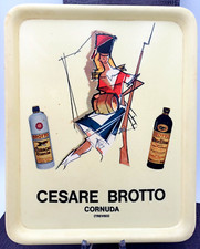 CESARE BROTTO CORNUDA TREVISO  VASSOIO PUBBLICITARIO ANNI '60 PLASTICA MELAMINA
