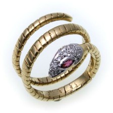 Anello forma serpente oro - a,