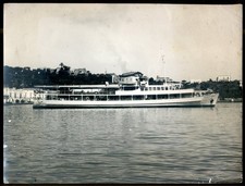 ISCHIA Primi'900-RARA FOTO STORICA-VAPORETTO ABBAZIA nel PORTO-Cm:24x18