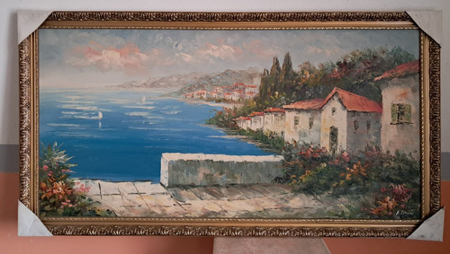 Quadro paesaggio marinodipinto - paesaggio,