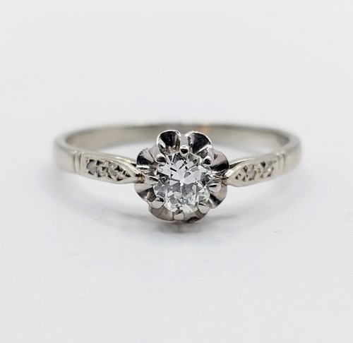 Anello solitario art - , deco