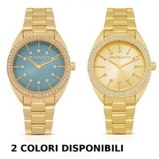 Orologio Donna Acciaio Dorato Quadrante Vari colori e Cristalli Ops Objects