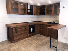 Cucina piano a ribalta MONACO COUNTRY legno massello 310-205x65xh88cm SU MISURA