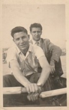 B1 - Foto Photo Fotografia Anni 40 - Coppia Uomini barca a remi