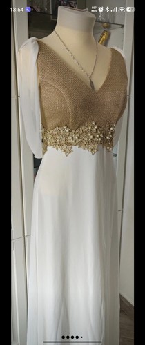Abito lungo donna bianco/oro