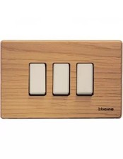 Bticino Plate 3 Places Oak