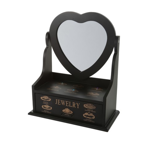 Specchio cuore con - , cassetto