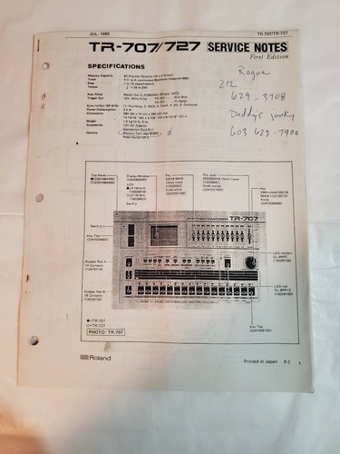 Roland 707 727 note - note, di