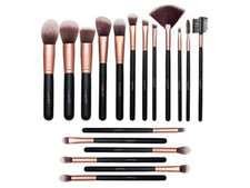 Pennelli Trucco oro Rosa 18 Pezzi Pennelli Trucco Premium Set Viso e Occhi