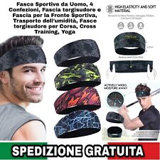 Fasce Sportive da Uomo,4 Fascie tergisudore e Fascia per la Fronte Sportiva 