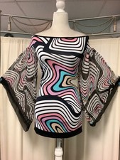 Top multicolore seta farfalla